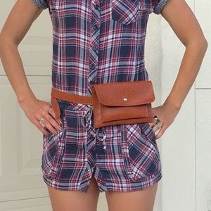 Brown Alligator Sk Pattern Waist Bag Fanny Pack